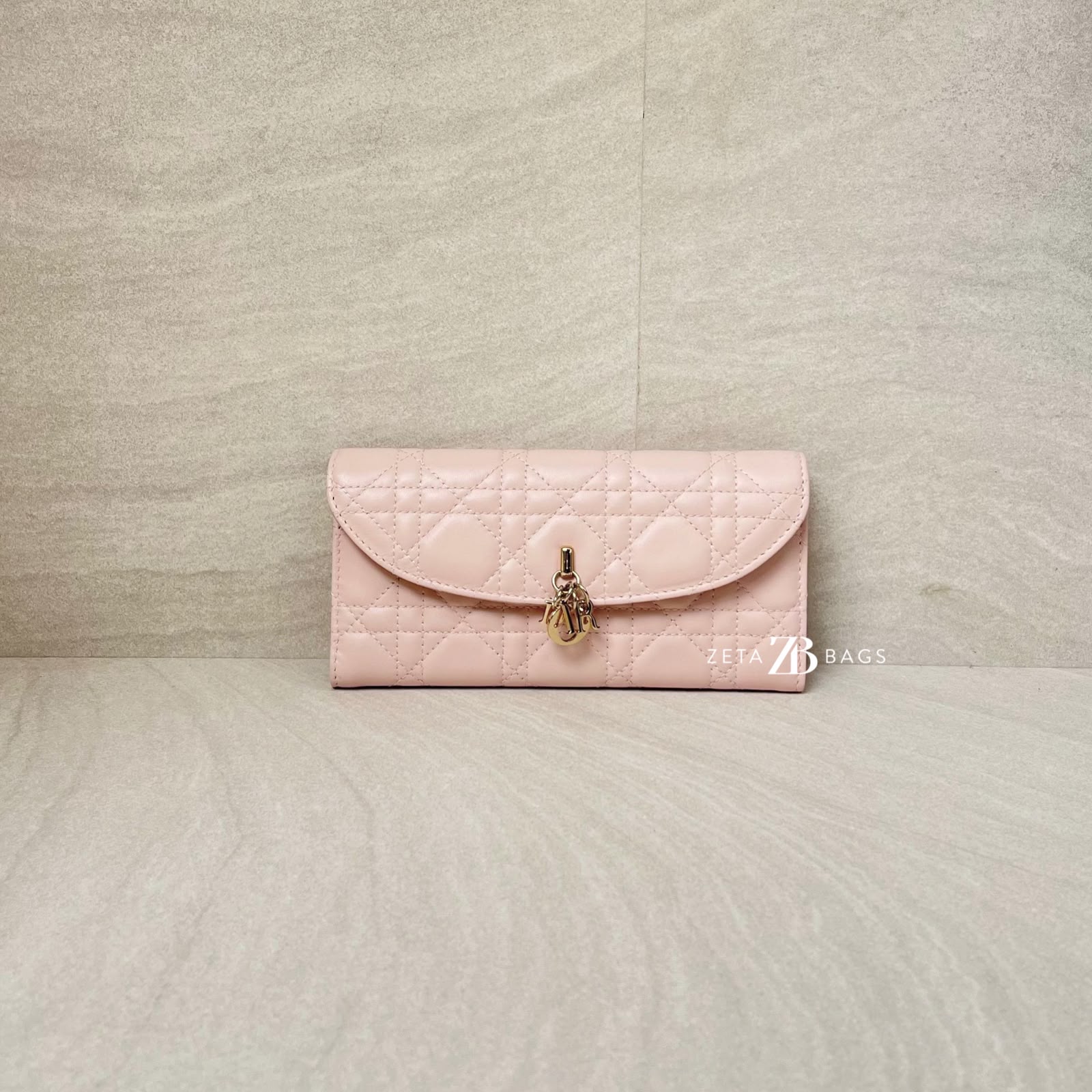 Dior My Dior Violet Wallet Lambskin Rose Poudre GHW