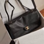 Chanel Blazy Maxi 32cm Flap Bag in Black Grained GHW