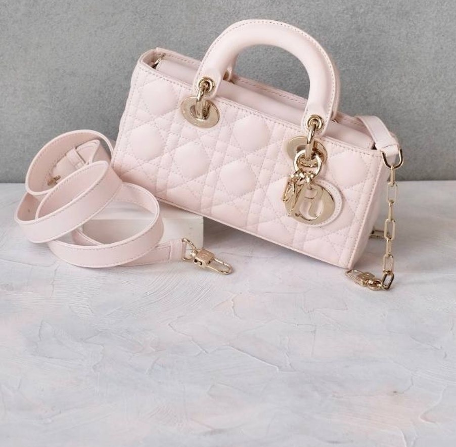 Dior Small Lady Djoy Bag in Pink Rose Blush GHW