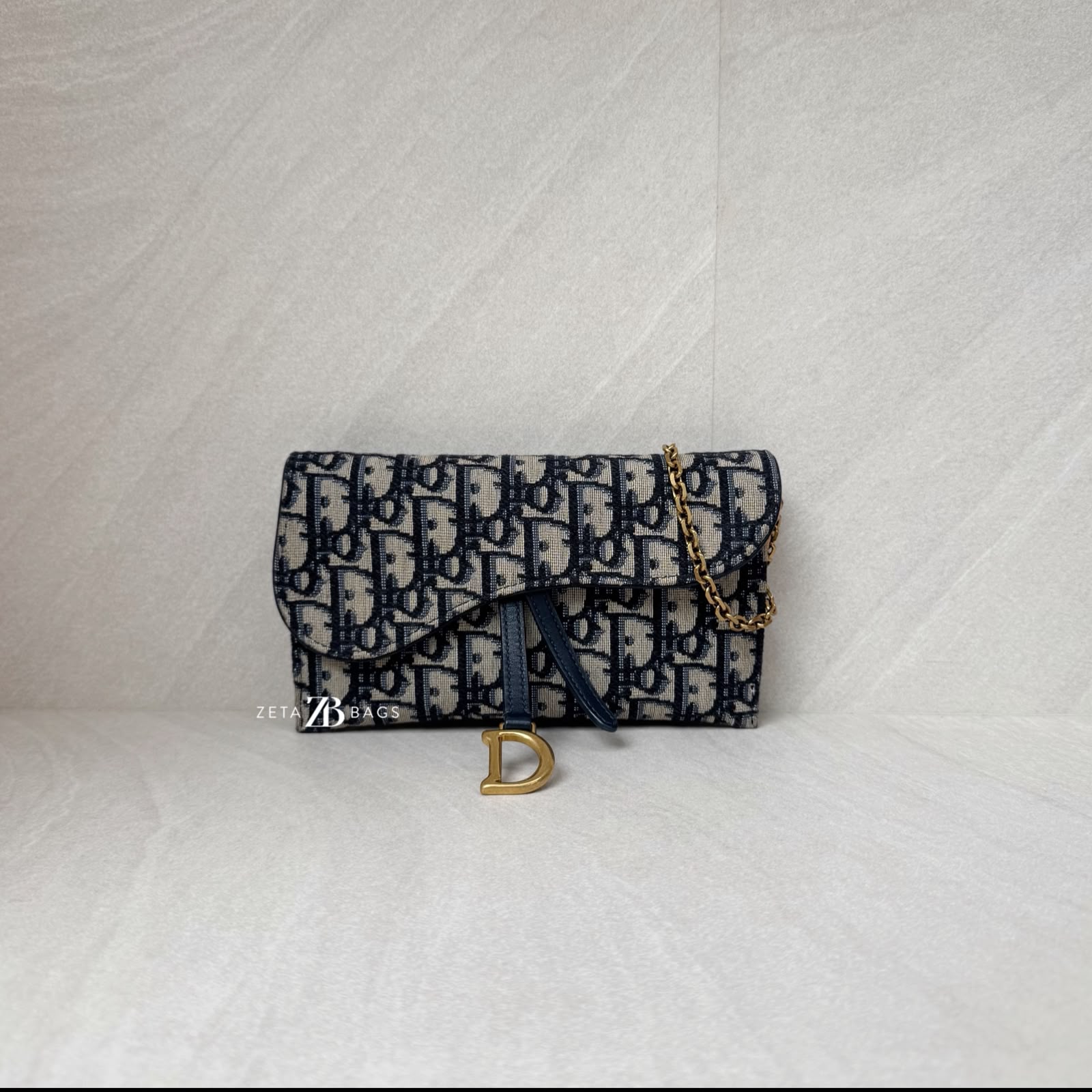 Dior WOC Canvas Oblique Blue GHW
