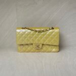 Chanel Medium Classic D Flap Caviar Iridescent Yellow GHW