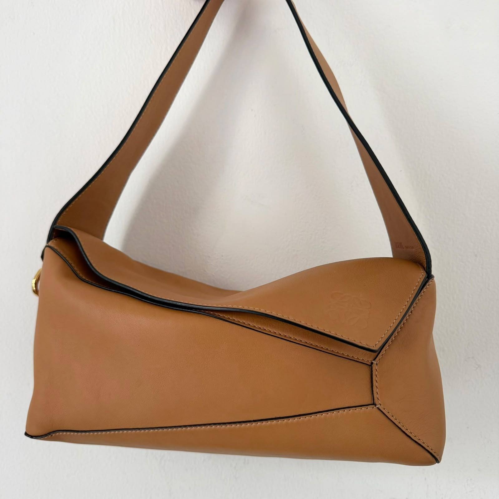 Loewe Puzzle Hobo Bag Tan Camel GHW
