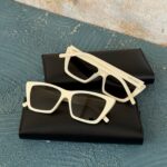 Saint Laurent YSL Mica Sunglasses Ivory Grey