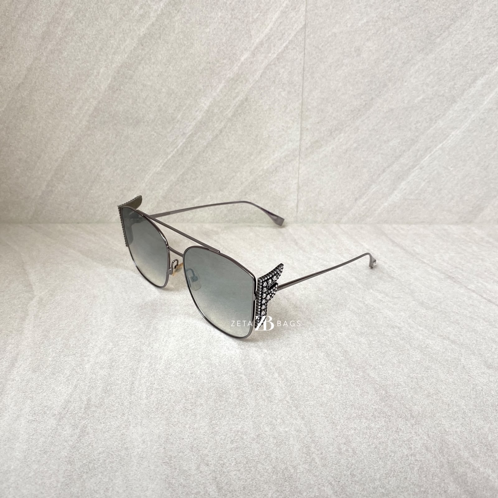 Fendi Sunglasses Crystal Silver