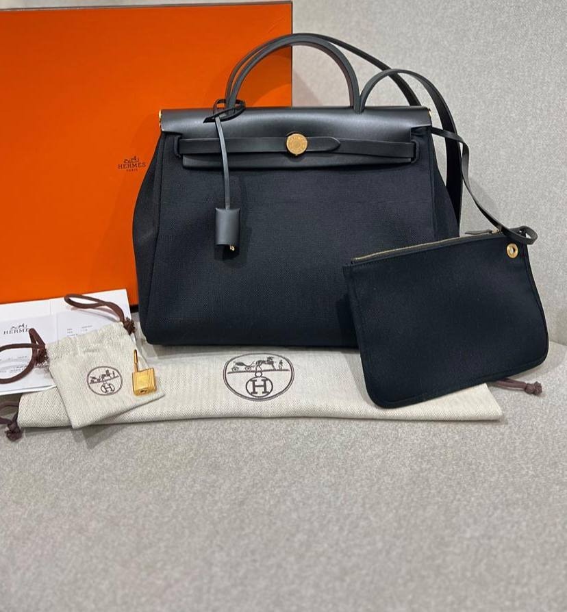Hermes Herbag 31 Black GHW