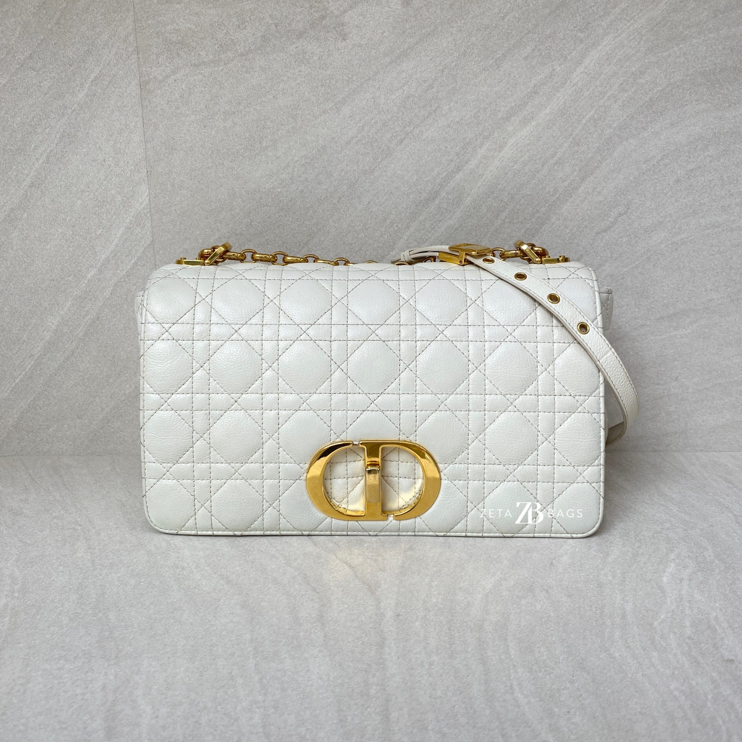 Dior Caro Large White GHW