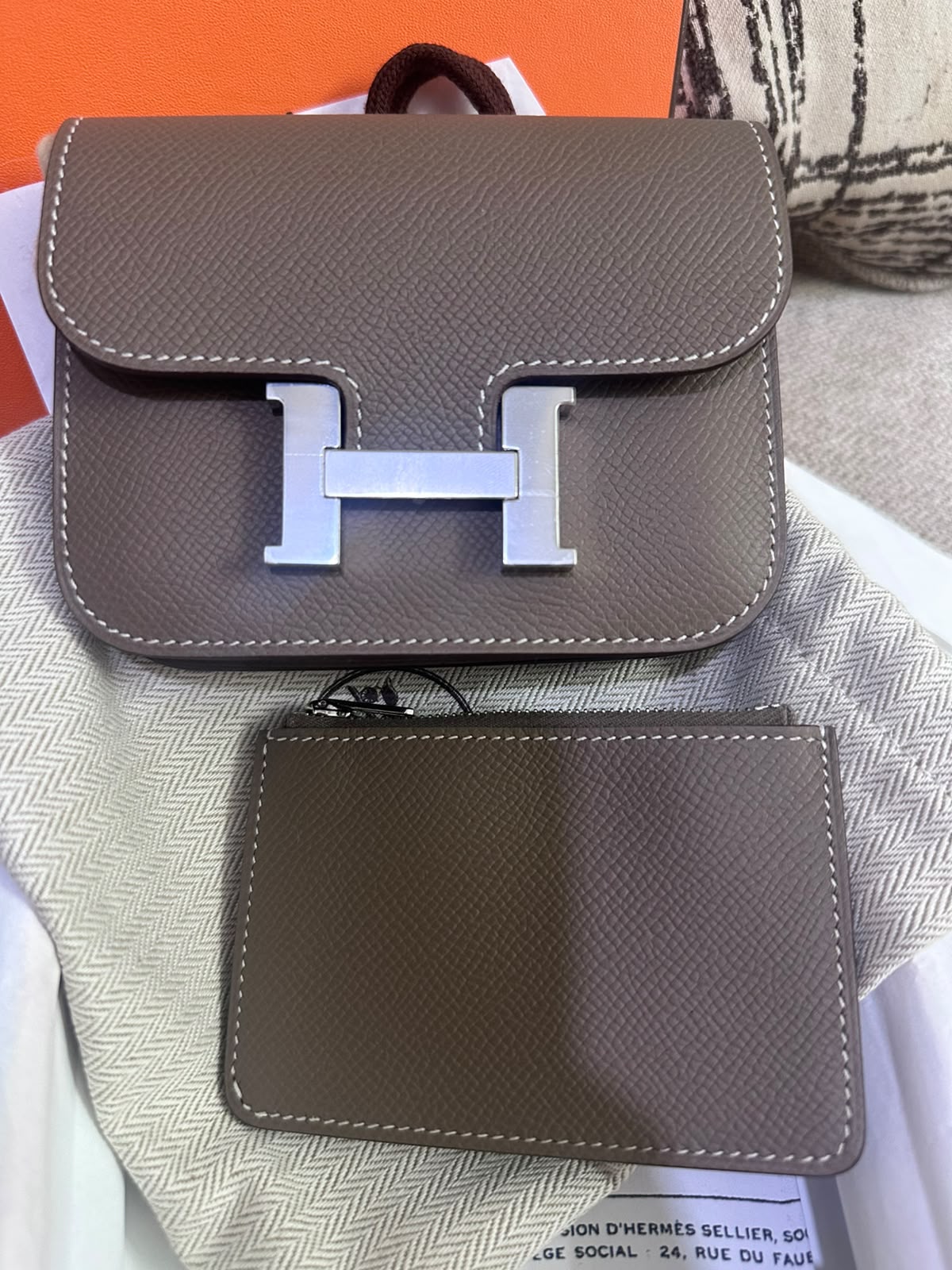 Hermes Constance slim wallet etoupe epsom PHW