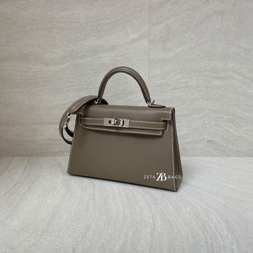 Hermes Mini Kelly 20 Epsom Etoupe PHW