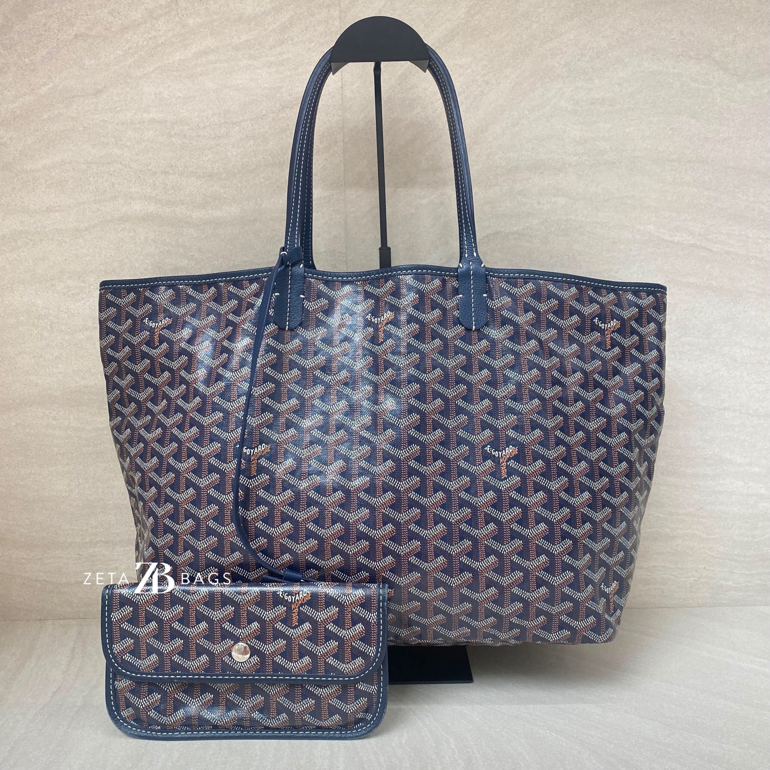 Goyard St Louis PM Goyardine Bleu Marine SHW