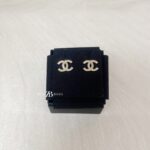 Chanel CC Crystal Earings Light Gold