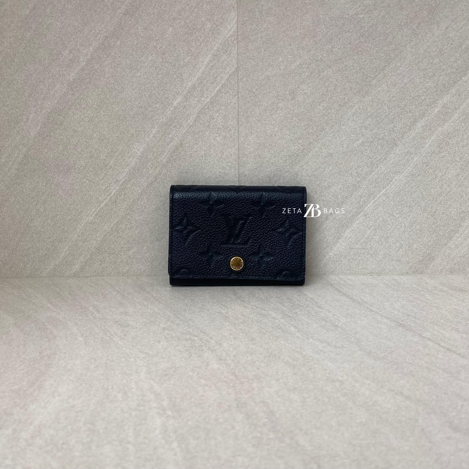 Louis Vuitton Envelope Business Card Monogram Empreinte Noir GHW