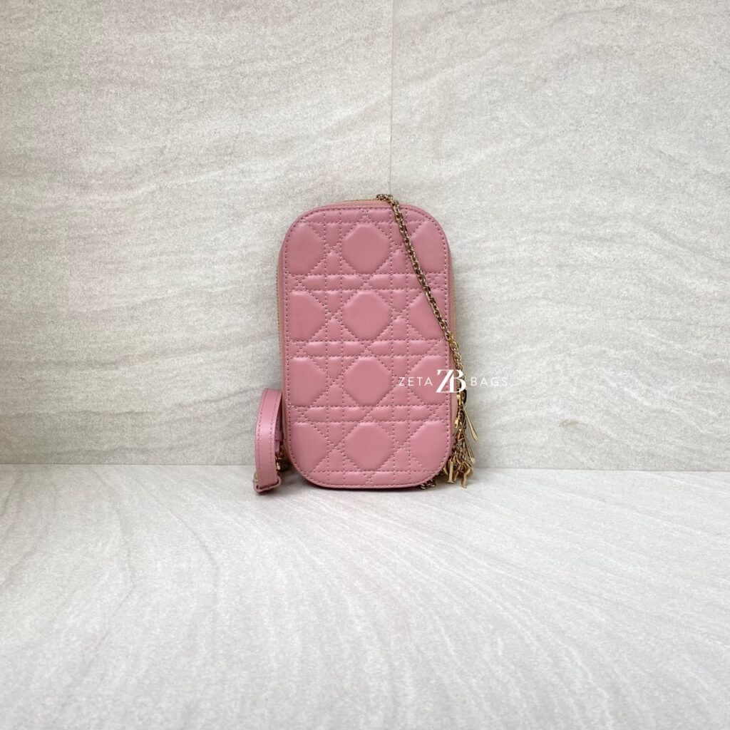 Dior Lady Dior Call’ in Phone Pink GHW