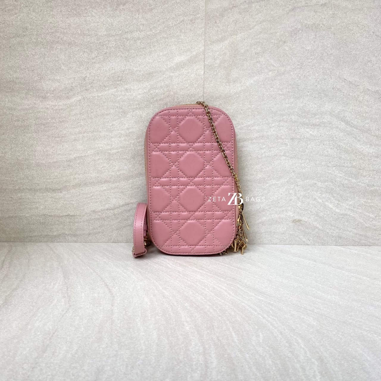 Dior Lady Dior Call’ in Phone Pink GHW