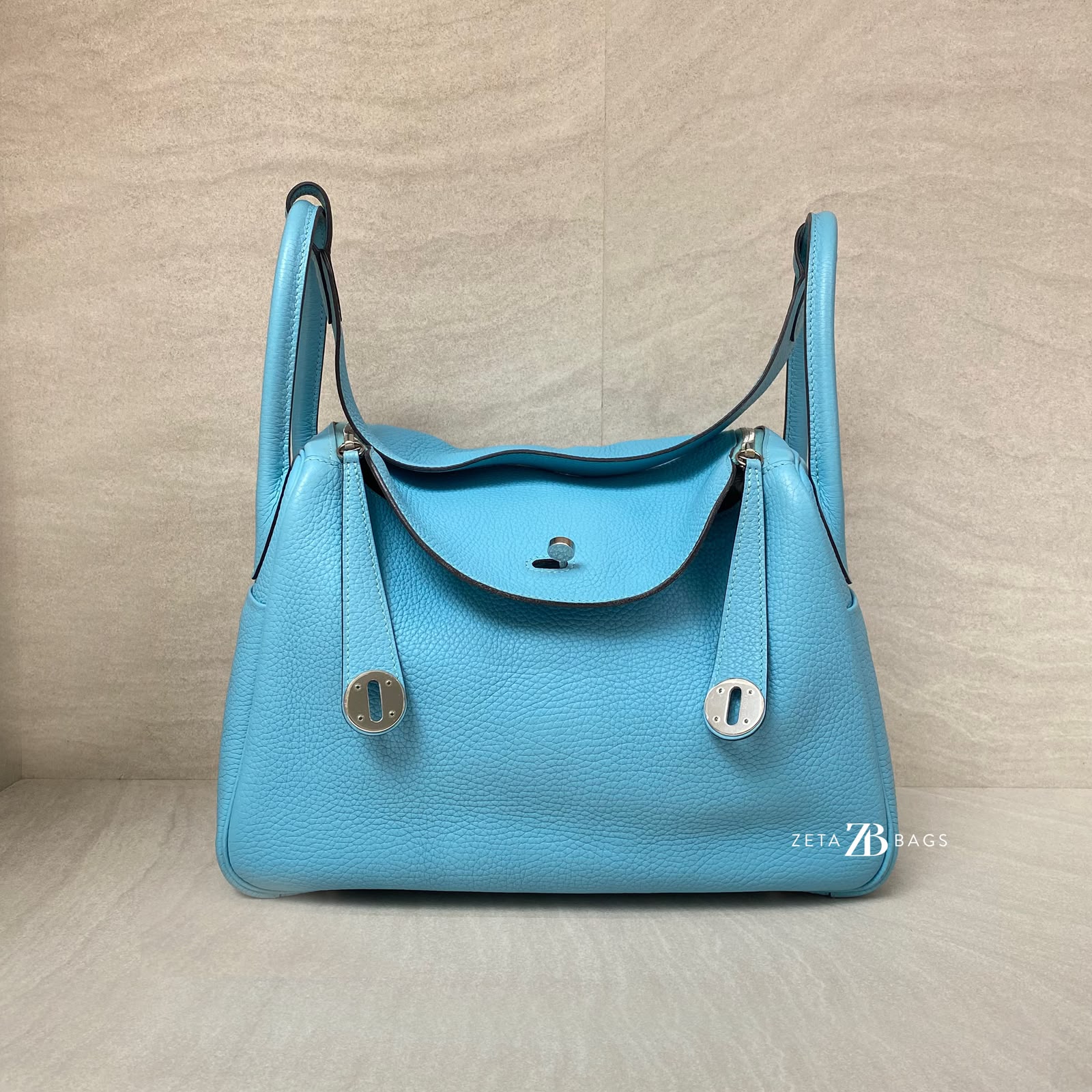 Hermes Lindy 30 Bleu Atoll PHW