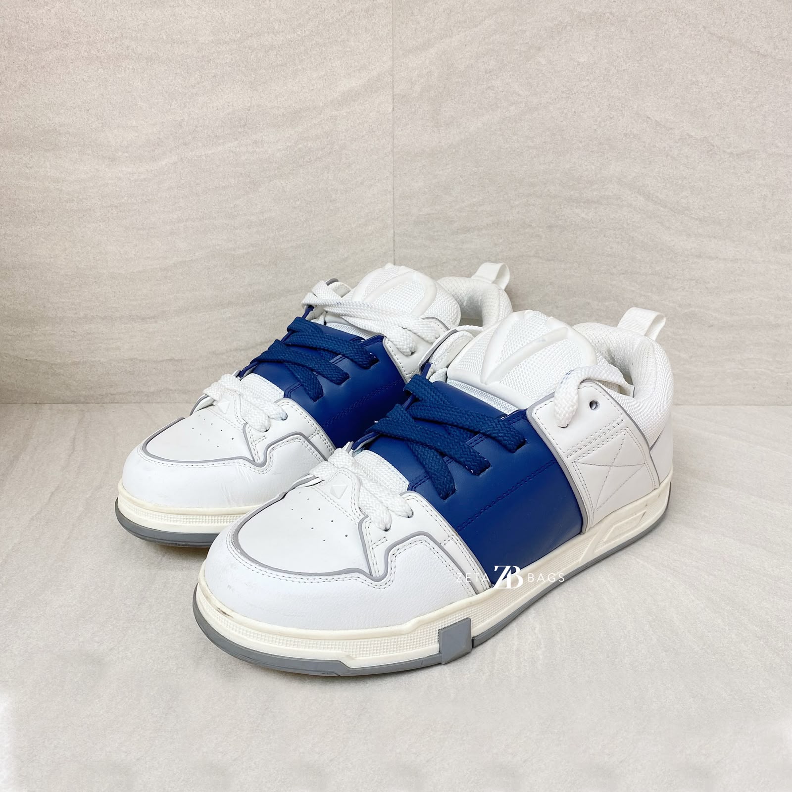 Valentino V Logo Open Skate White Blue