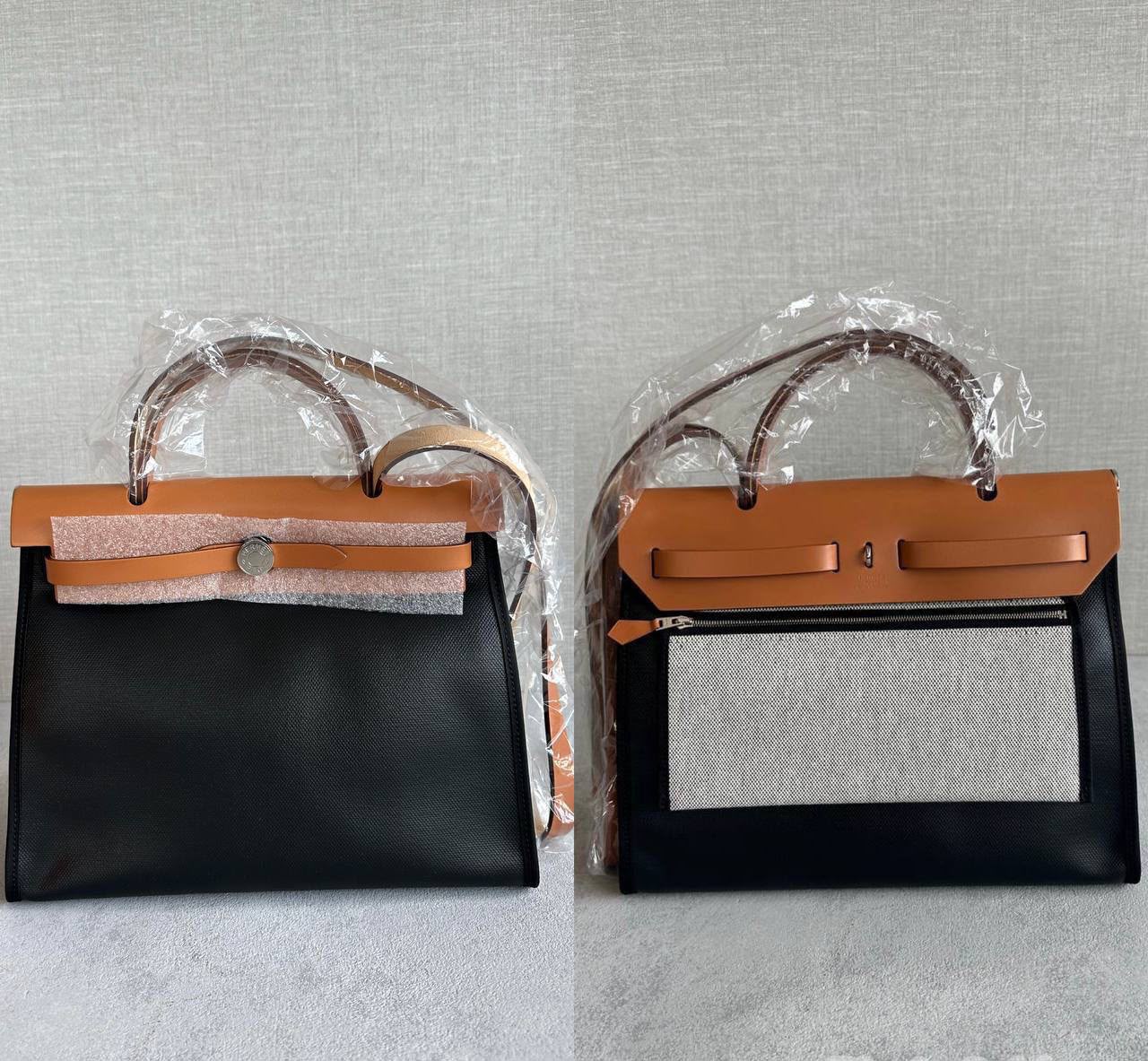 Hermes Herbag 31 Waterproof Noir/Natural PHW