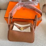 Hermes Mini Lindy Gold Clemence GHW