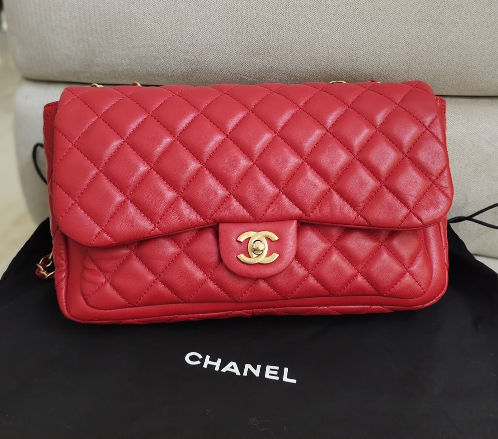 Chanel Flap Red Calf GHW