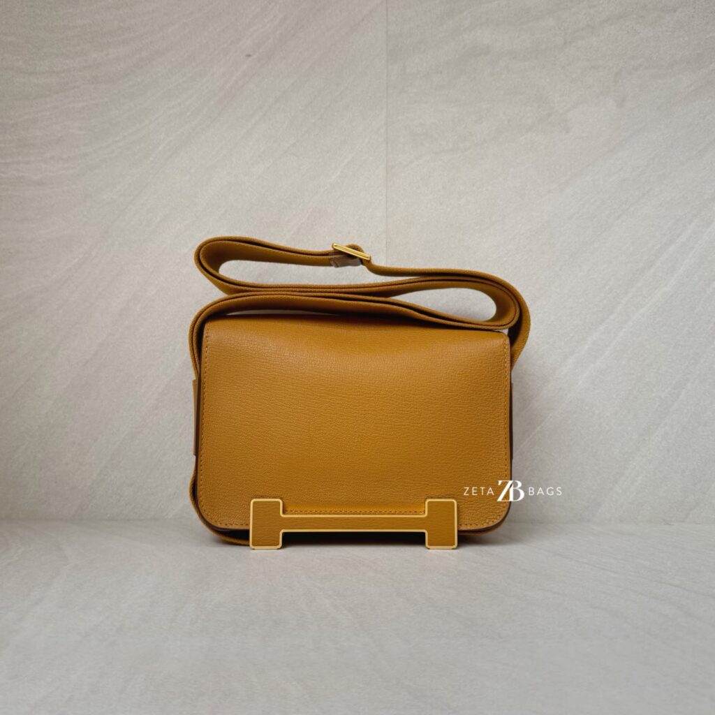 Hermes Geta Chevre Caramel GHW