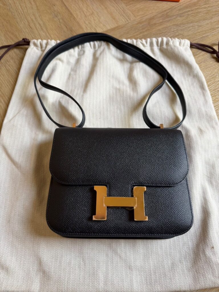 Hermes Constance 18 Black Epsom GHW