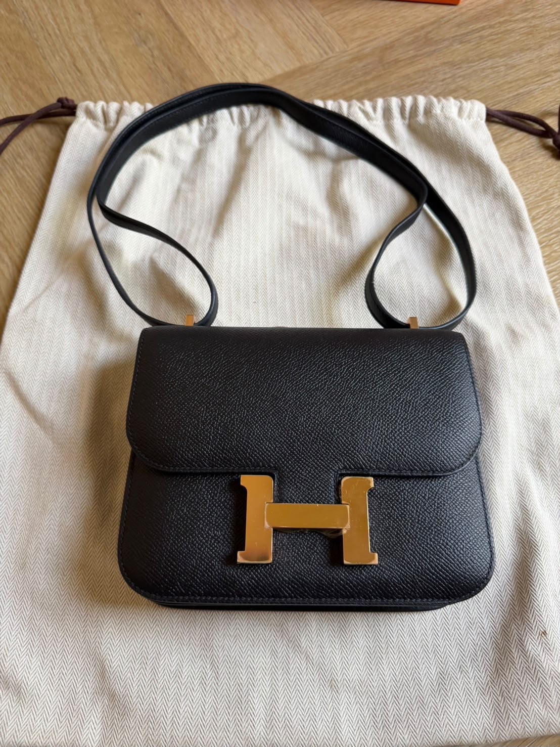 Hermes Constance 18 Black Epsom GHW