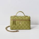 Chanel Vanity Top Handle Bag 25C in Matcha Green Caviar LGHW