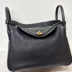Hermes Lindy 30 Black Clemence GHW
