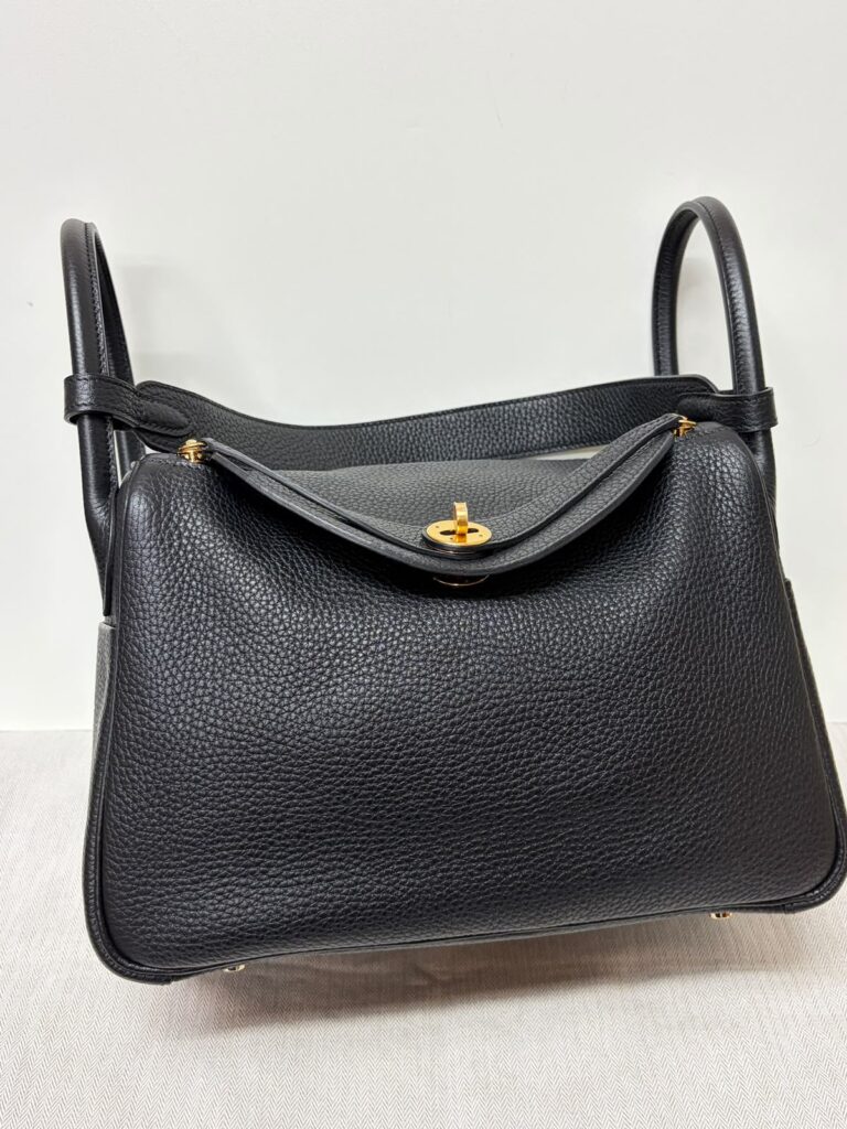 Hermes Lindy 30 Black Clemence GHW