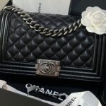 Chanel Boy 25 Black Caviar RHW