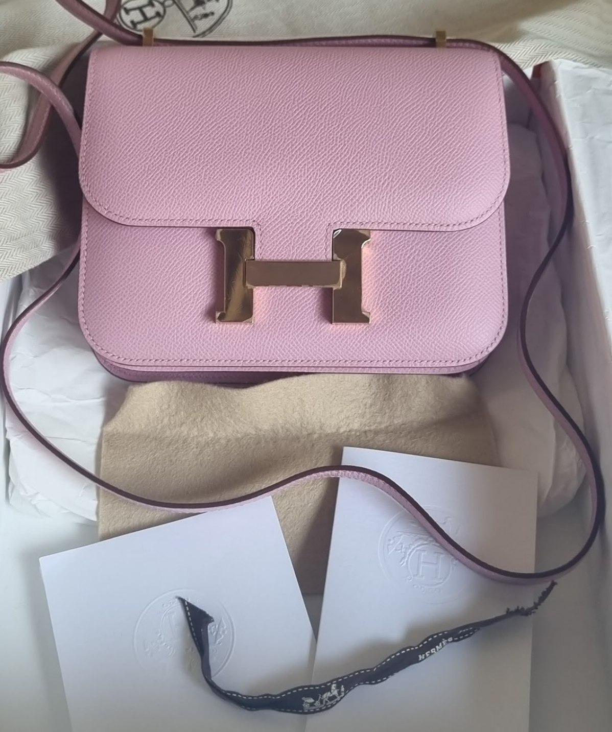Hermes Constance 18 Pink Mauve Epsom RGHW