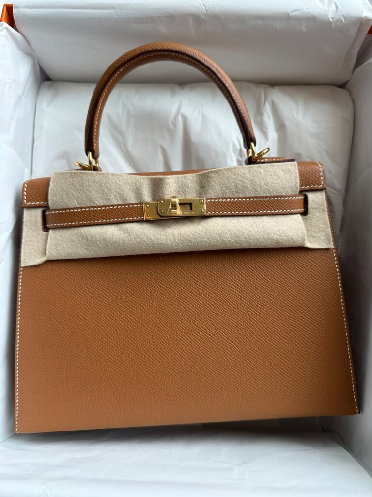 Hermes Kelly 25 Gold Epsom GHW