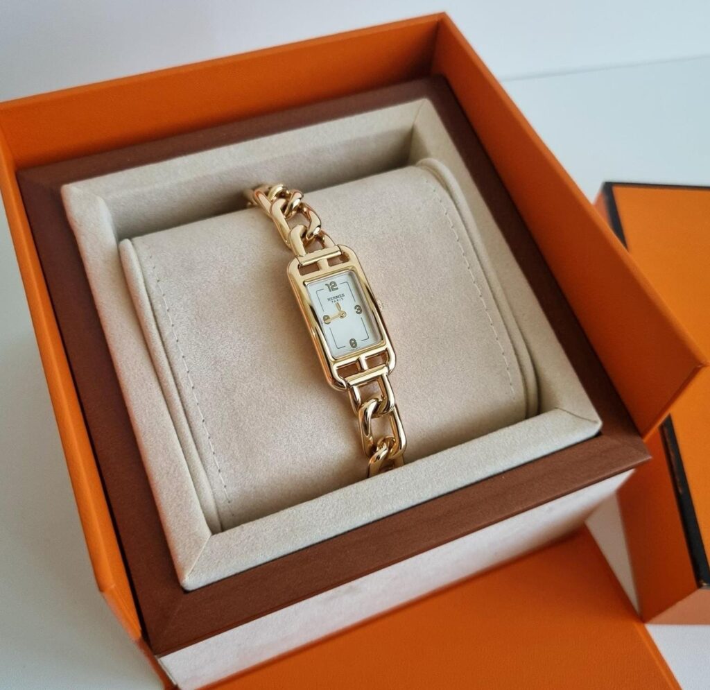 Hermes H Nuntacket Watch Rose Gold