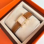 Hermes H Hour PM Special Order Gold Epsom with Diamond Enamel GHW