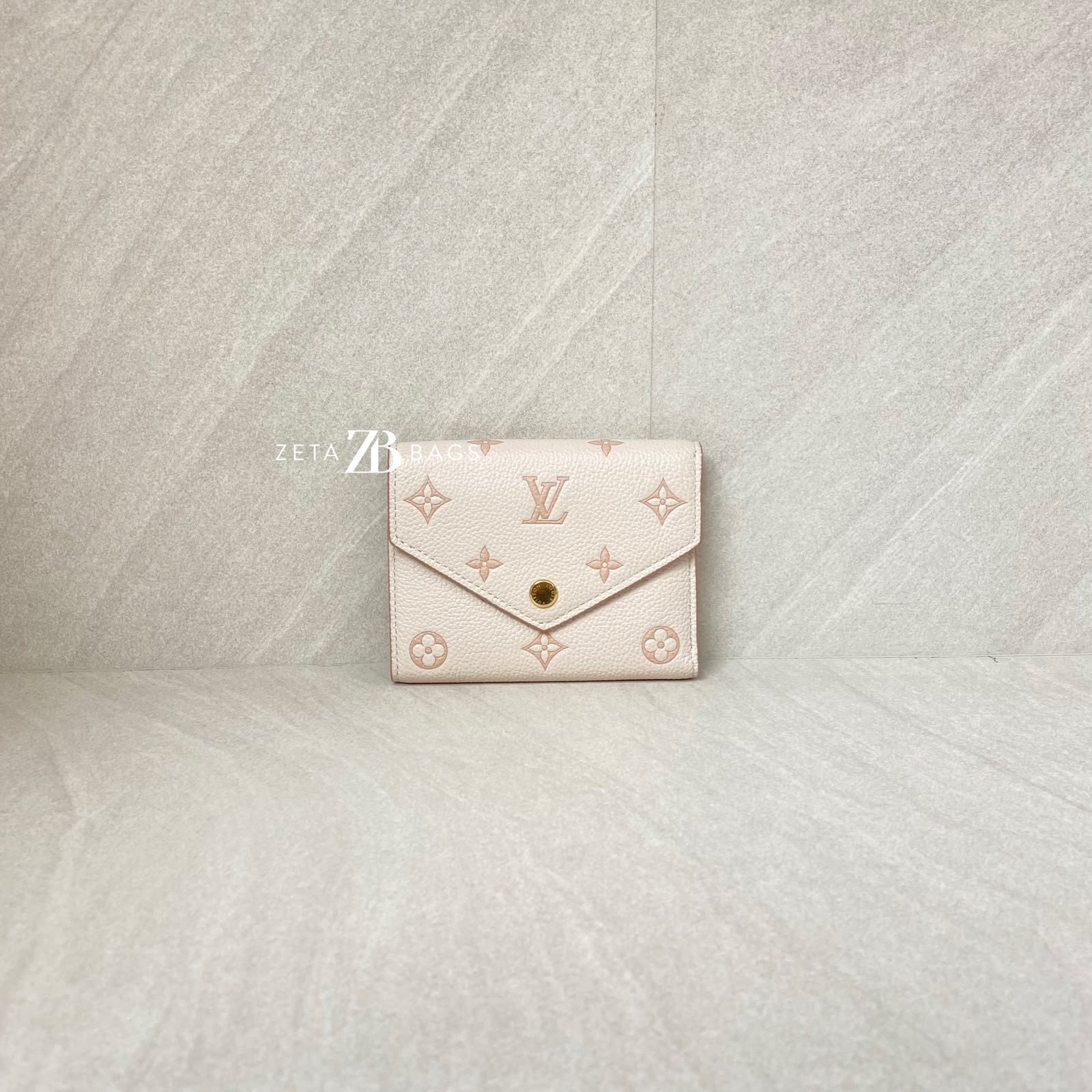 Louis Vuitton Victorine Wallet Monogram Empreinte Cream GHW