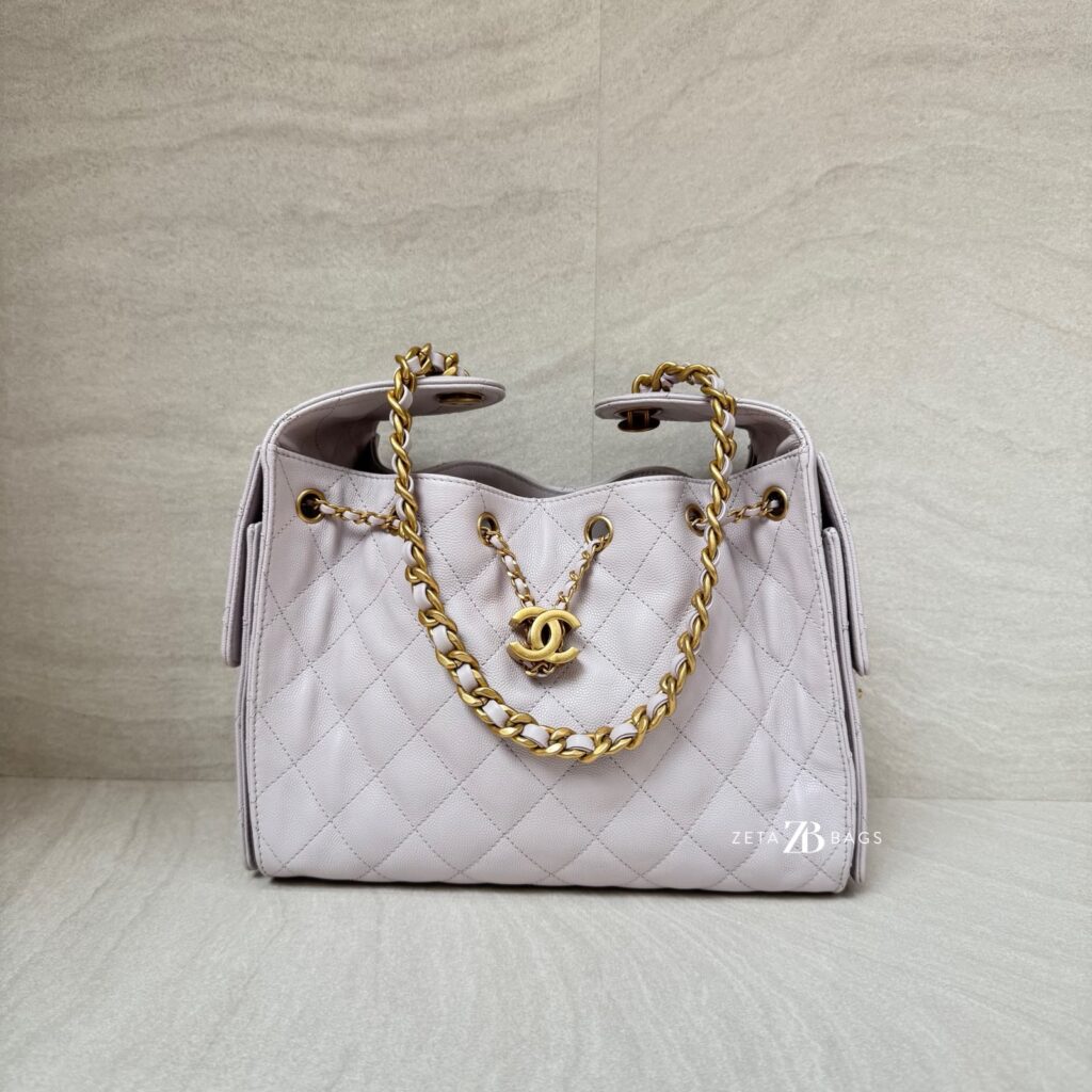 Chanel C25 Small Caviar Lilac Gold Hardware