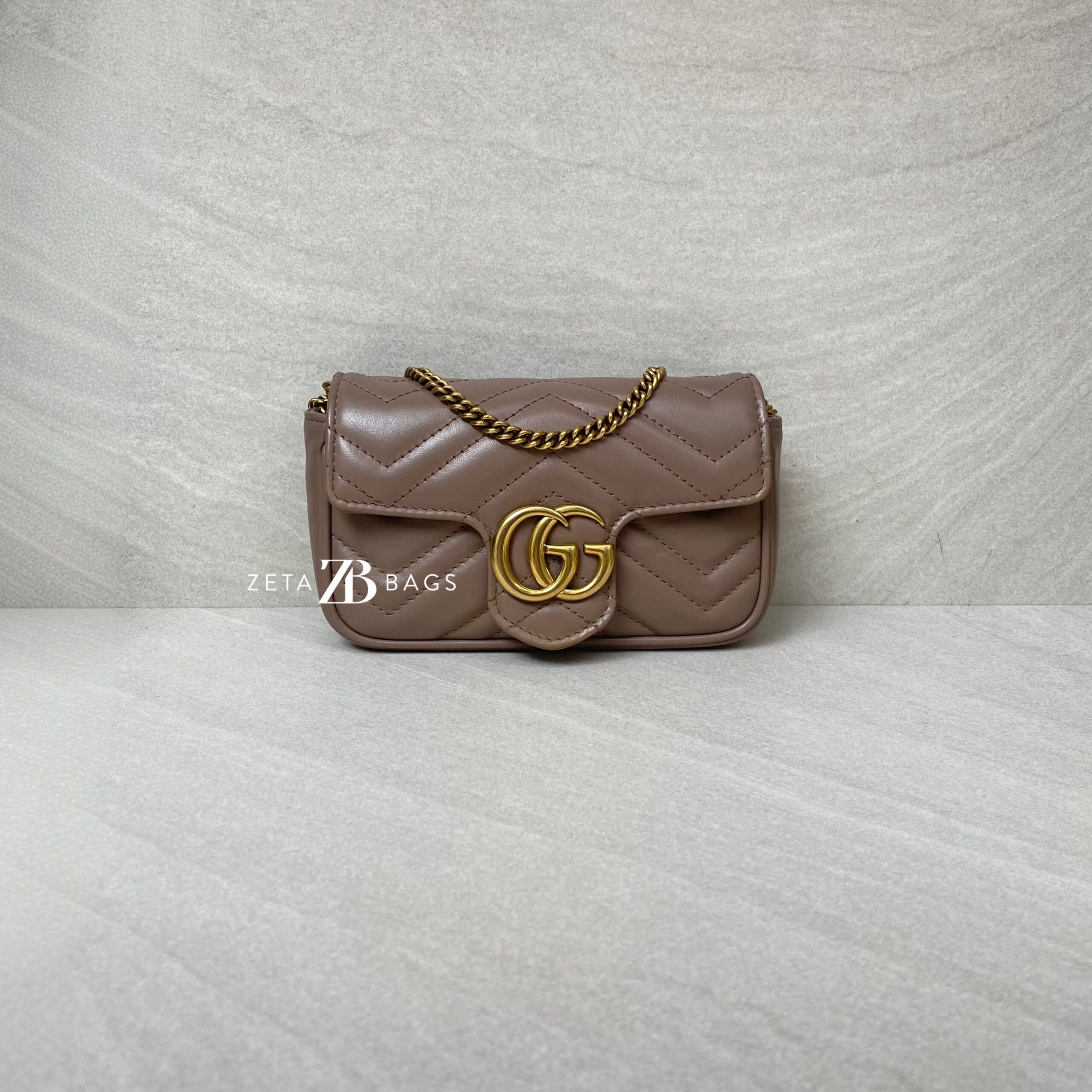 Gucci  Marmont Super Mini Nude GHW