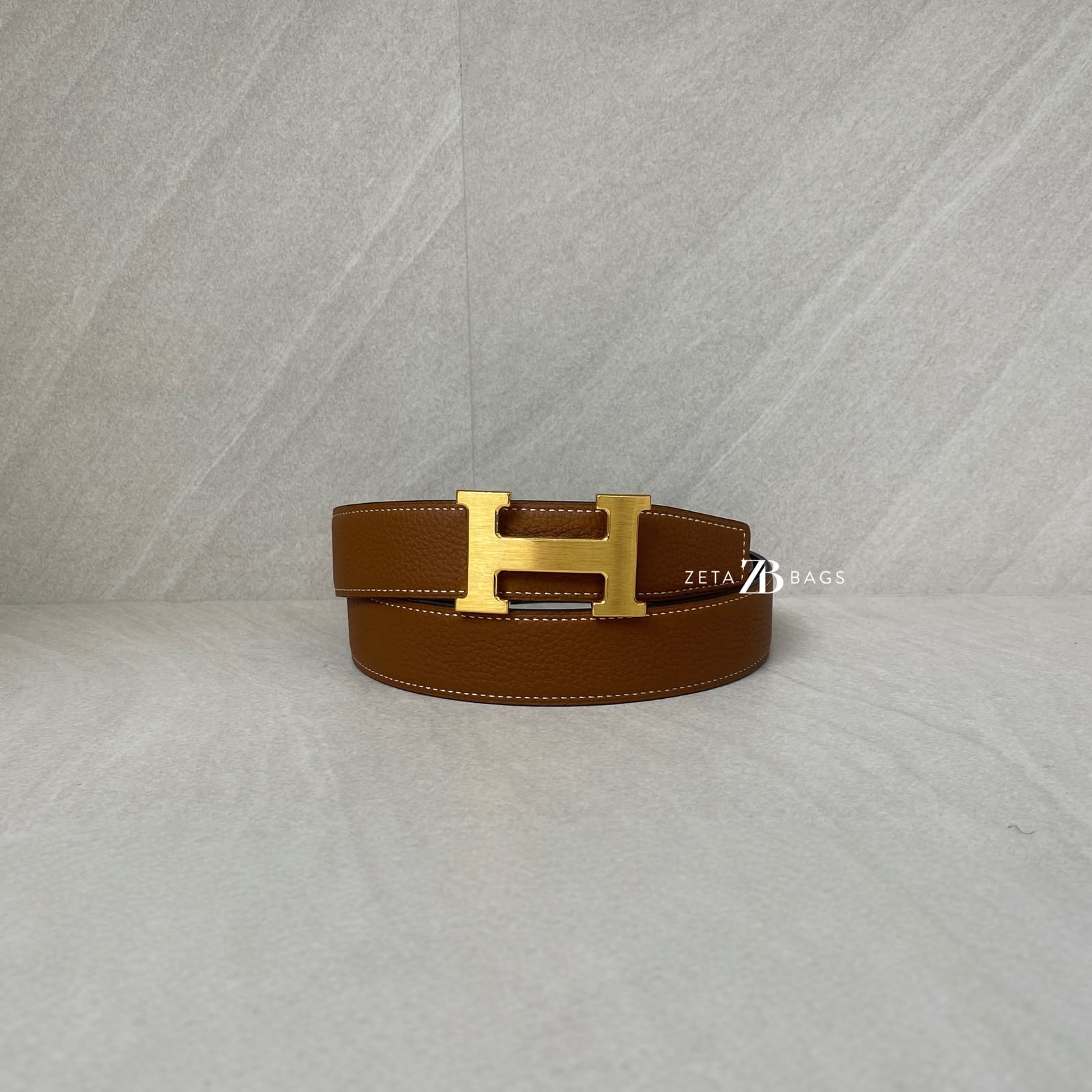 Hermes Reversible Belt 32MM Noir GHW