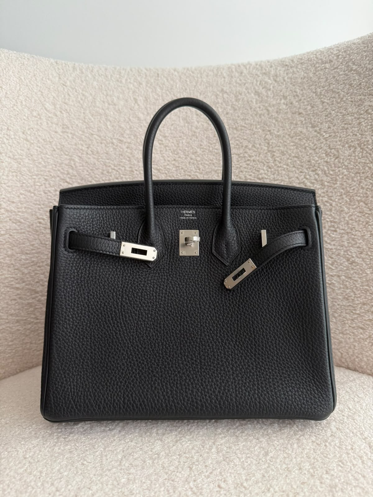 Hermes Birkin 25 Black Togo Phw