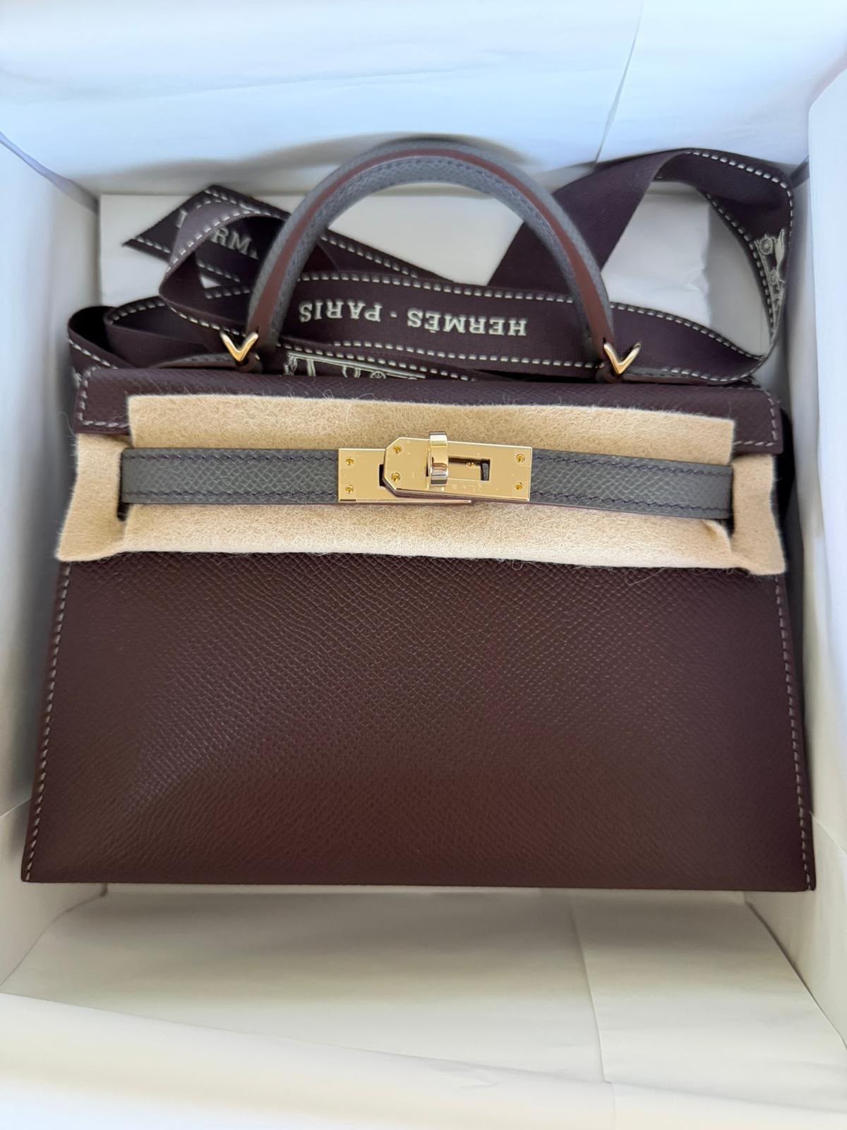 Hermes Kelly 20 HSS Epsom Rouge Sellier/Gris Meyer permabrass