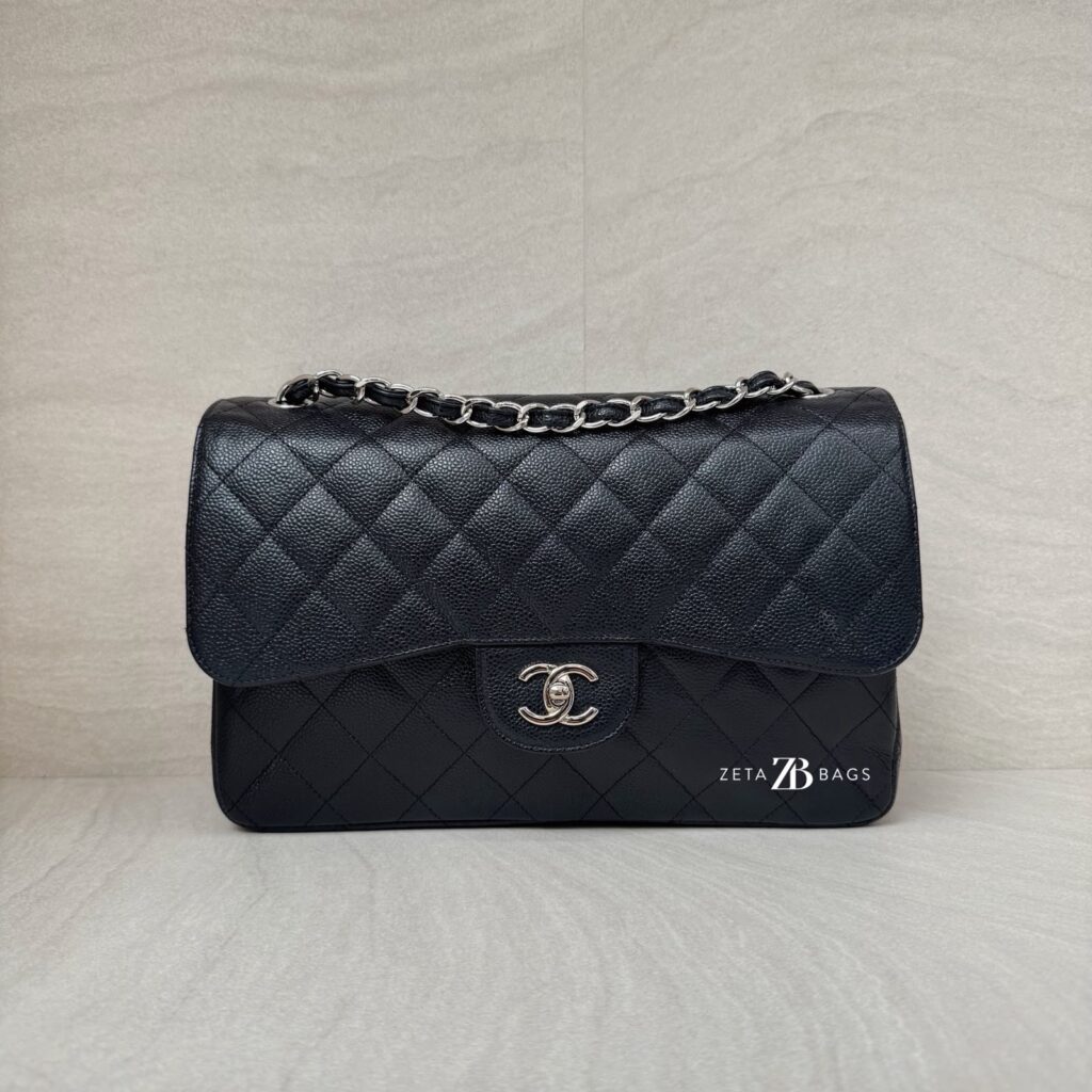 Chanel Jumbo Classic D Flap Caviar Black SHW