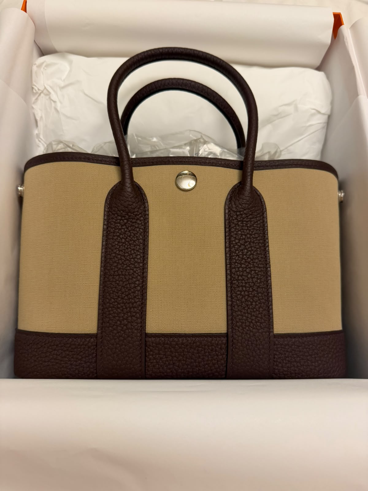 Hermes Mini Garden Party Trench/Rouge Sellier