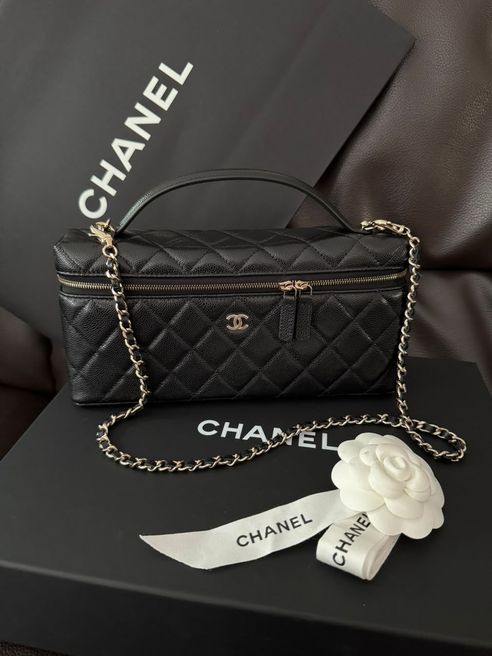 Chanel Long Vanity in Black Caviar GHW