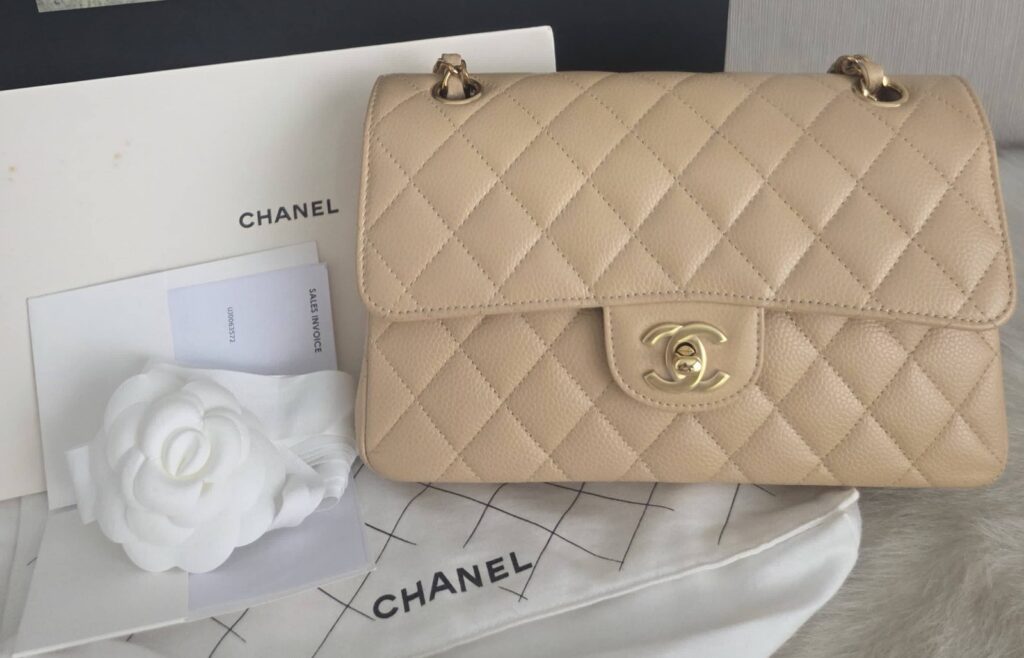 Chanel Classic Flapbag Small Beige Caviar GHW