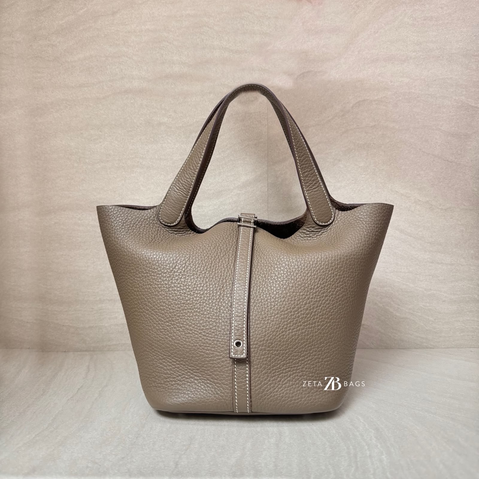 Hermes Picotin 22 Clemence Etoupe PHW