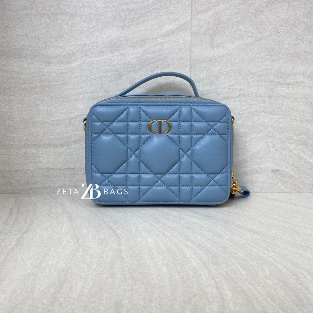 Dior Caro Box Bag Blue GHW
