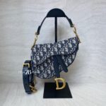 Dior Saddle Mini Oblique Canvas Blue GHW