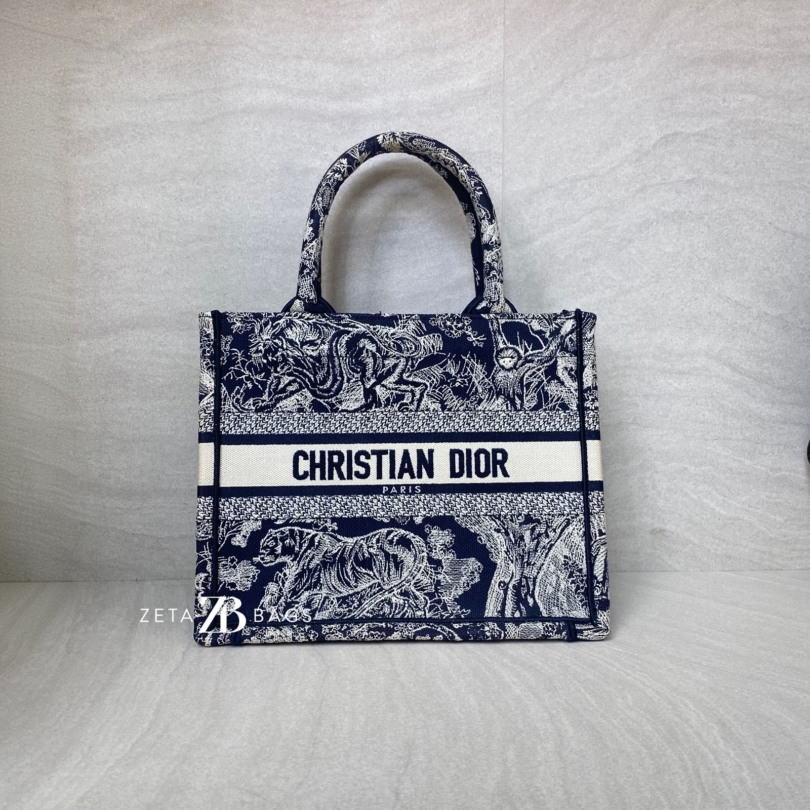 Dior Small Book Tote Canvas Toile De jouy Blue