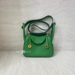 Hermes Mini Lindy Clemence Vert Yucca GHW