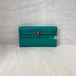 Hermes Kelly Wallet To Go Epsom Vert Jade GHW