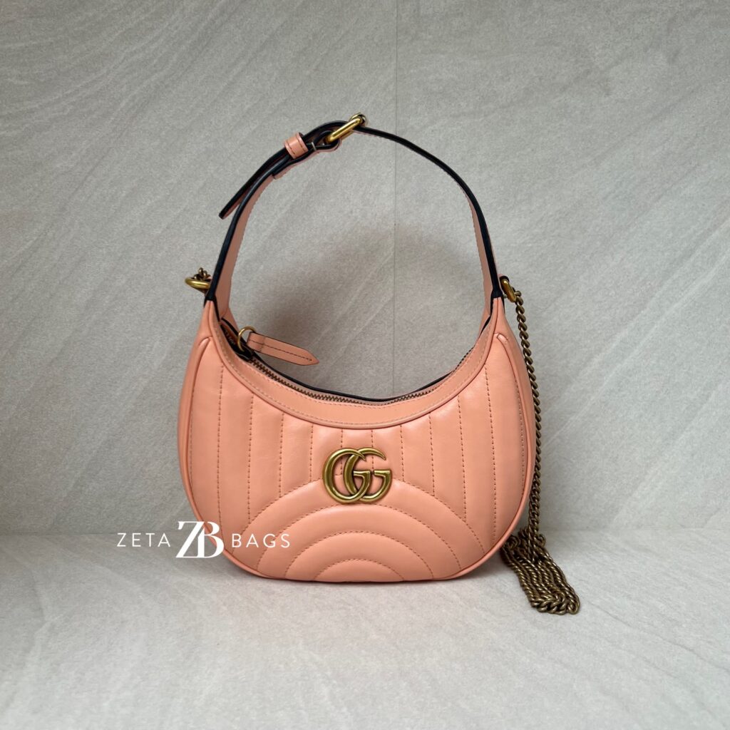 Gucci GG Marmont Mini Shoulder Leather Peachy Chic GHW